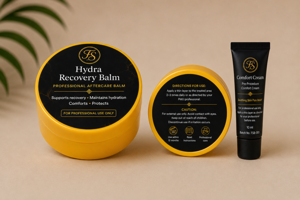 Recovery balm product for permanent makeup aftercare